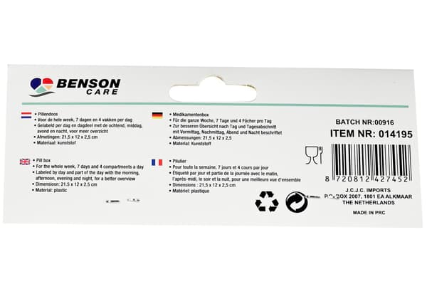 Pilleboks 7 dager 4 rom