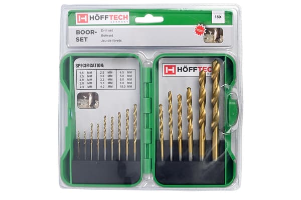 Boresett 15 deler HSS hardt etui