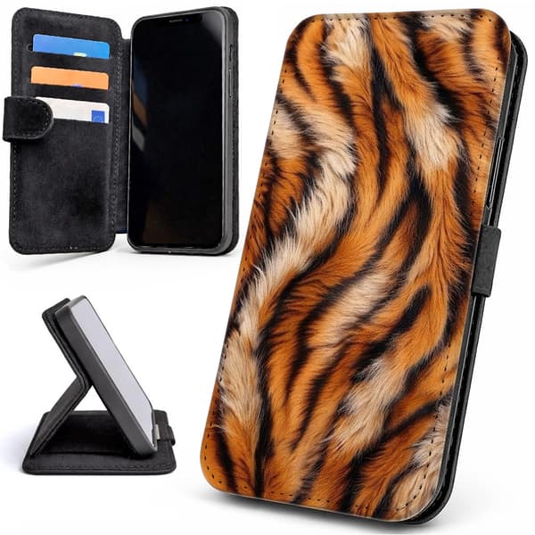 Lommebok Deksel / Mobildeksel til iPhone 16e / 17e - Tiger