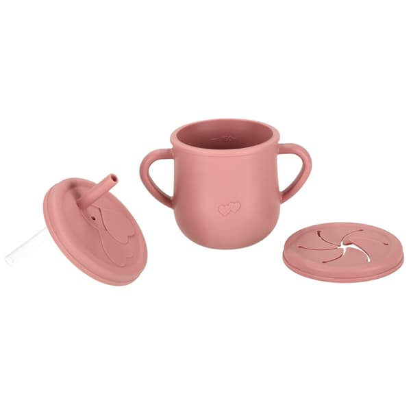 Barnservis / Barnbestick i Silikon - 9-delar - Pink