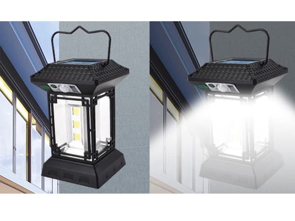 Solcellelampe 60 LED - 5 moduser + fjernkontroll