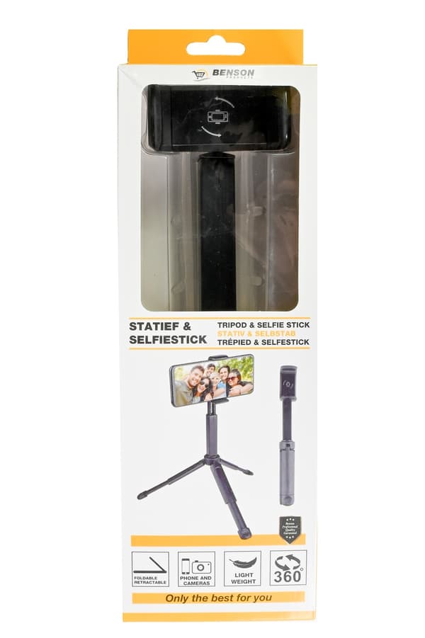 Stativ + selfiepinne justerbart