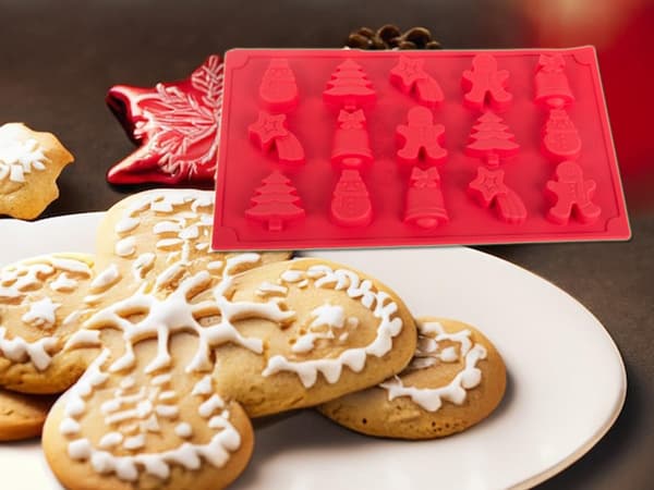 Bakplate 6 stykker festlige pepperkakemenn sett