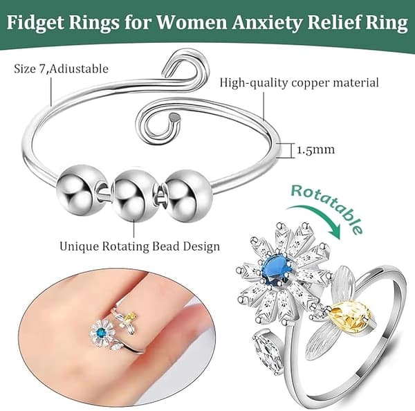 Justerbara Fidgetringar i Set – Ringar i 6-pack