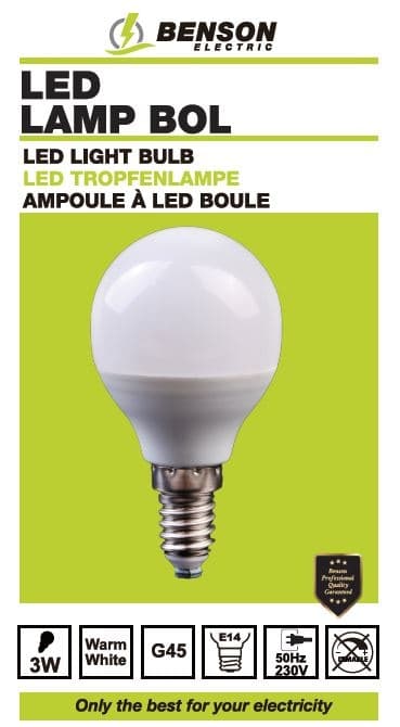 LED-pære G45 3 W E14