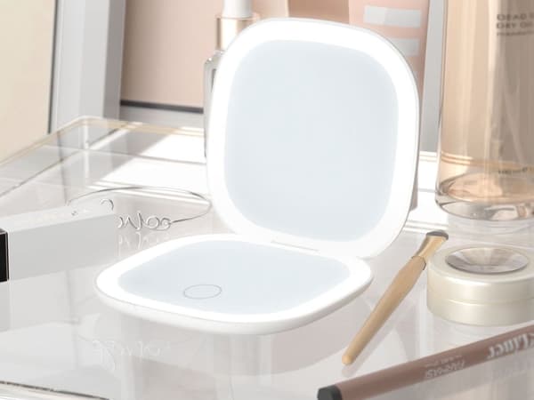 Makeupspejl x5 - LED-belyst rejsemodel
