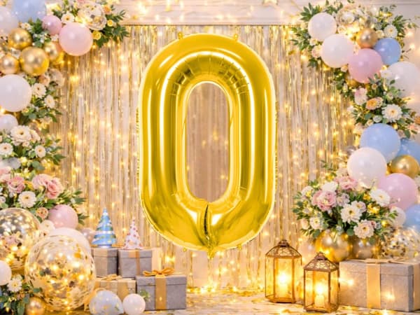 Folieballon tal guld 66 cm