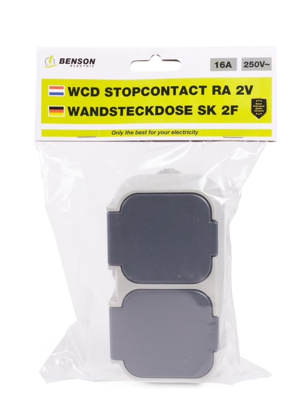 Stikkontakt 2-veis vanntett IP54