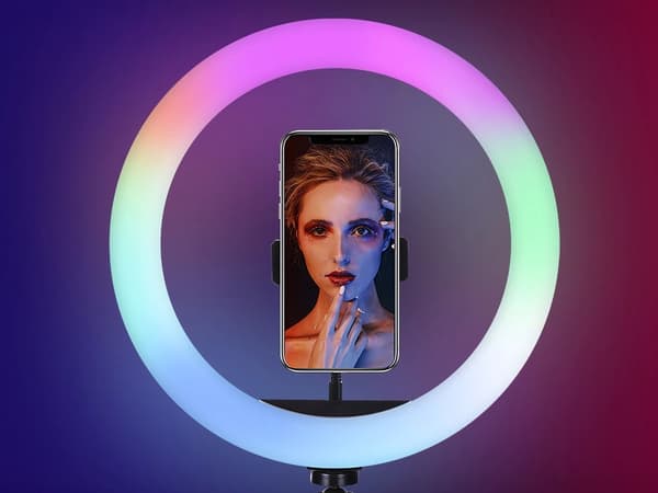 Ringlampe RGB - Mobilholder + justerbart stativ