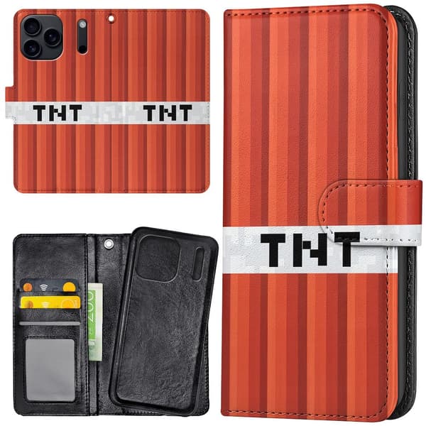 iPhone 17 / 18 Pro Max - Lommebok Deksel Minecraft TNT