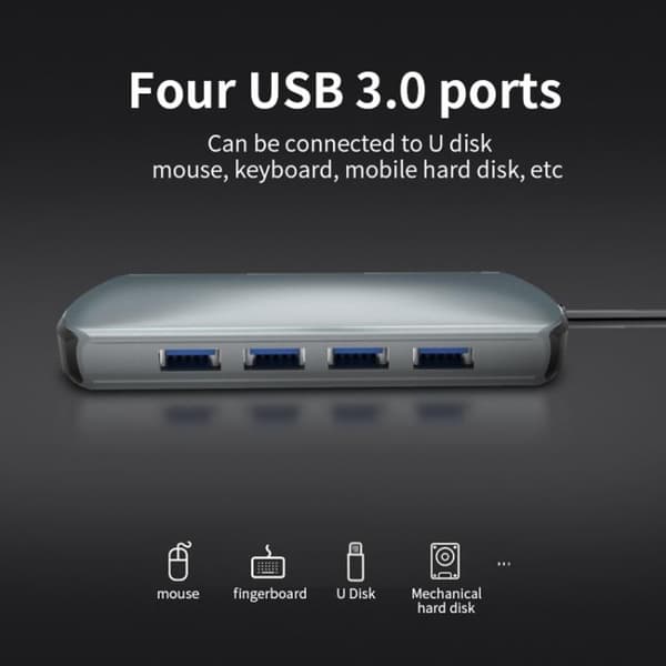 USB-C / Thunderbolt 3 til USB 3.0-Hub 5-Porter - Macbook