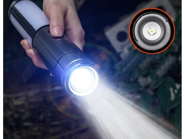Campinglykt LED - Teleskopisk lampe med flere moduser