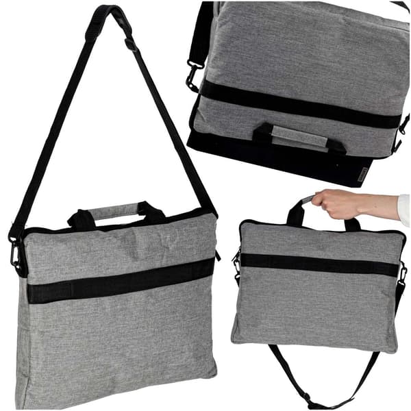 Laptopväska 15.6" axelrem grå