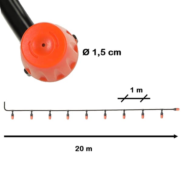 Sprinklersystem for Terrasse - 20m