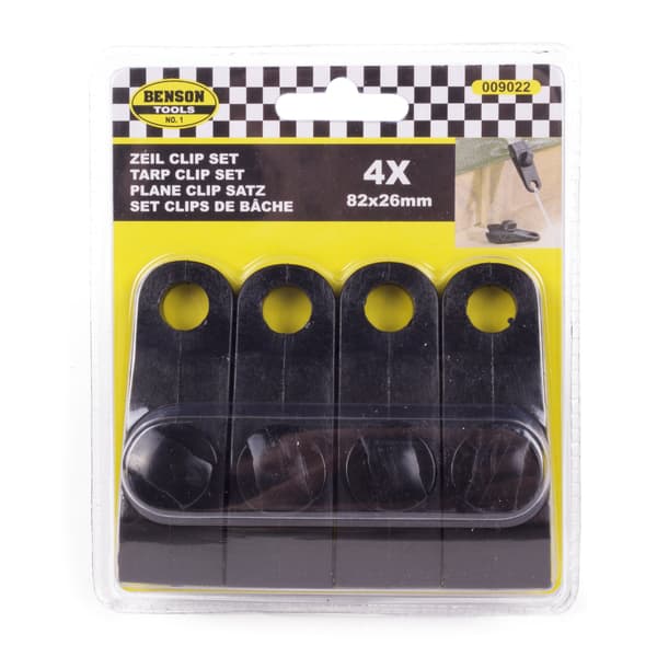 Presenningsklemmer 4 stk. professionelle