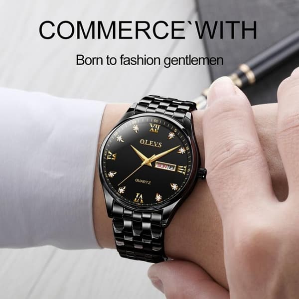 Quartz Ur / Armbåndsur - Vandtæt – Sort