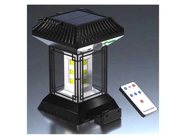 Solcellelampe 60 LED - 5 moduser + fjernkontroll