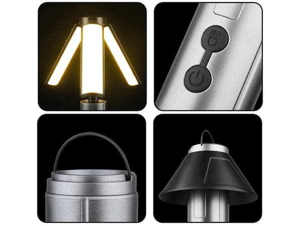 Campinglygte LED - Teleskopisk lampe med flere tilstande