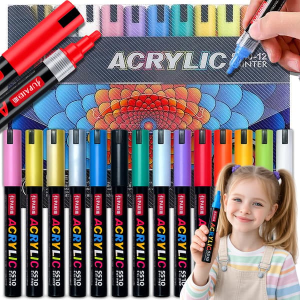 Akrylpennor 12 stk vanntette