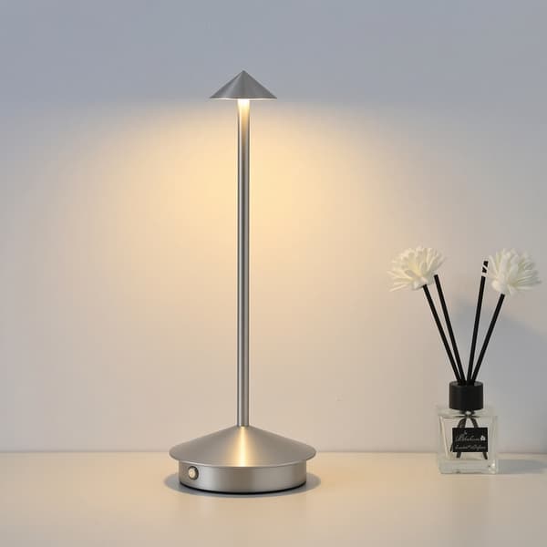 Bordlampe / Skrivebordslampe - Trådløs LED-lampe - Silver