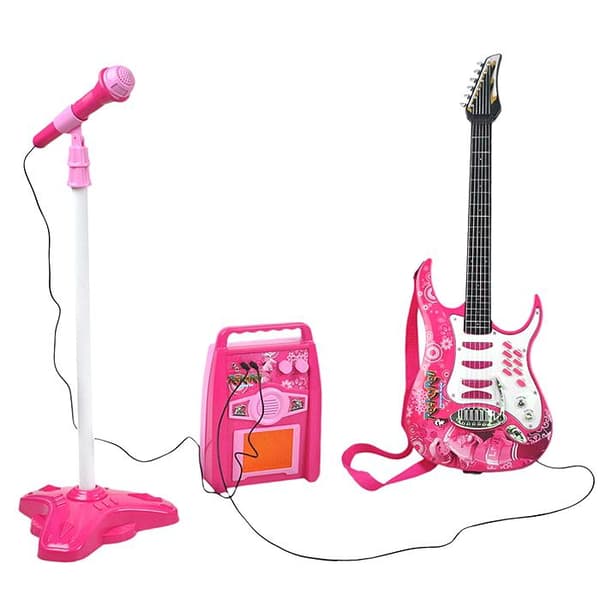 Elgitarr med Förstärkare & Mikrofon för Barn - Pink