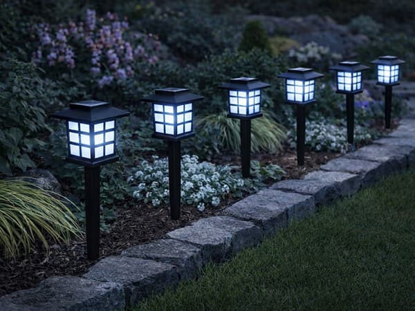 Solcellelamper 6 stk. LED med skumringssensor
