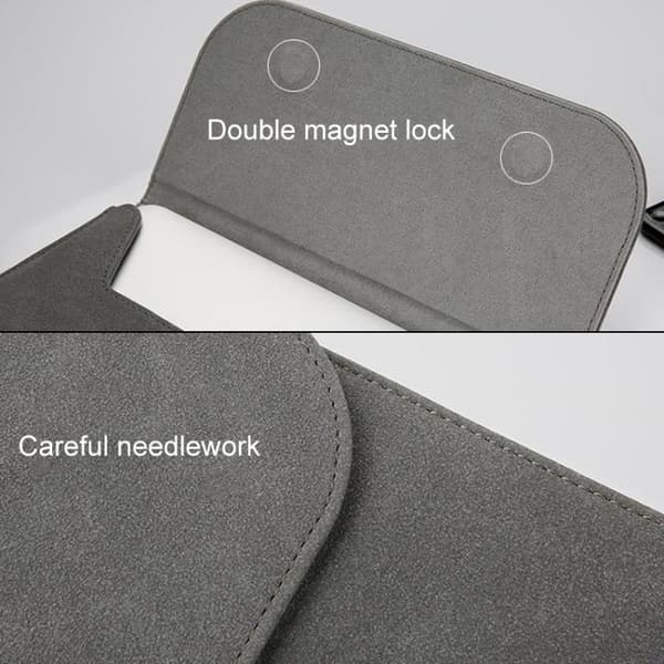 13,3" Laptop Sleeve / Computertaske / Macbook - Læder - Khaki