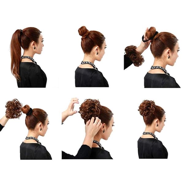 Scrunchie Hair Extensions / Hårbånd / Hårbun - Grå