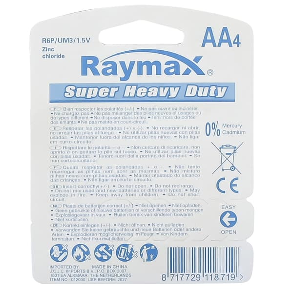 Batteri Raymax AA 4 stk zink