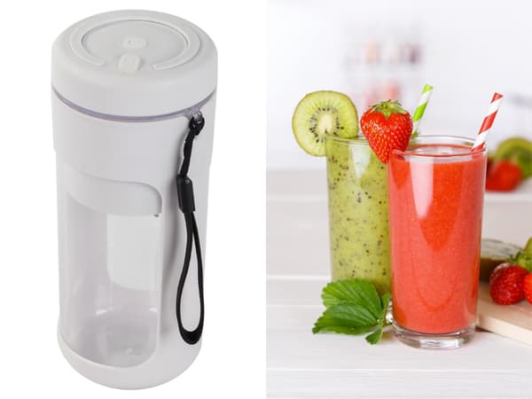 Bærbar USB trådløs smoothie-mikser, isknuser, stropp - Grå