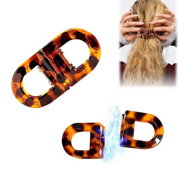 Magnetisk hårklämma – 3 st - Leopard