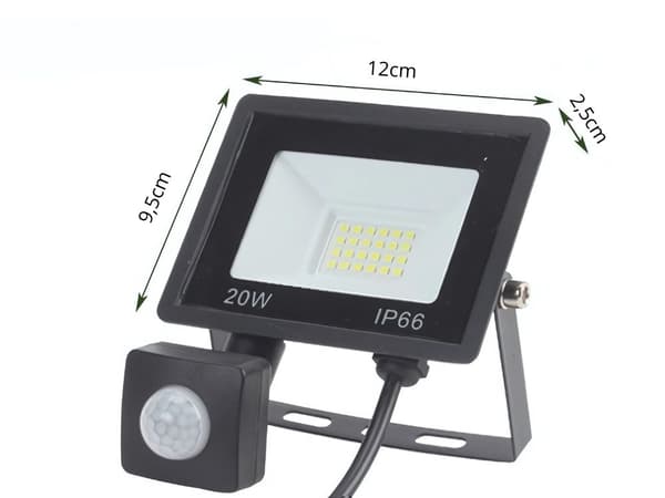 Halogen LED-flomlys 20W 6000K med skumring-til-daggry sensor IP66