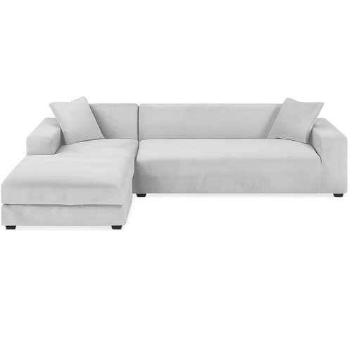 Sofabetræk Fløjl / Betræk til Sofa - 190-230cm - Lysegrå