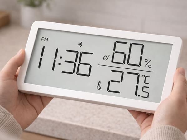 Digitalt termometer hygrometer med ur