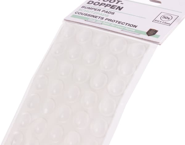 Möbeltassar 50-pack transparenta ø10×3 mm