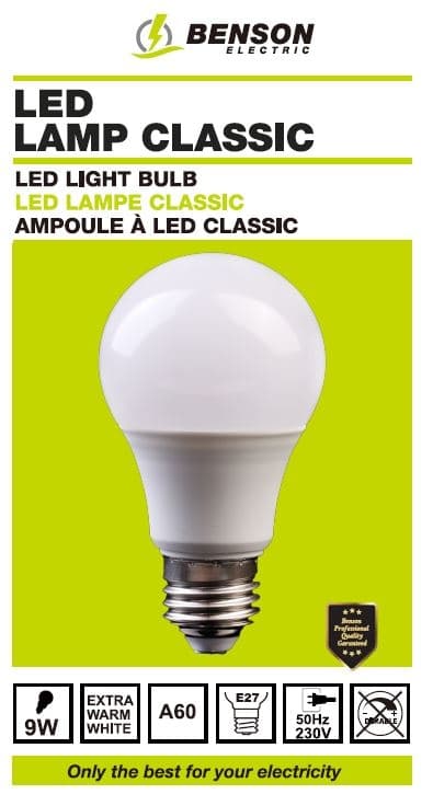 LED-lyspære A60 9 W E27