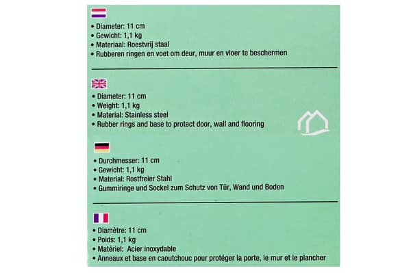 Dörrstopp Ø11 cm rostfri