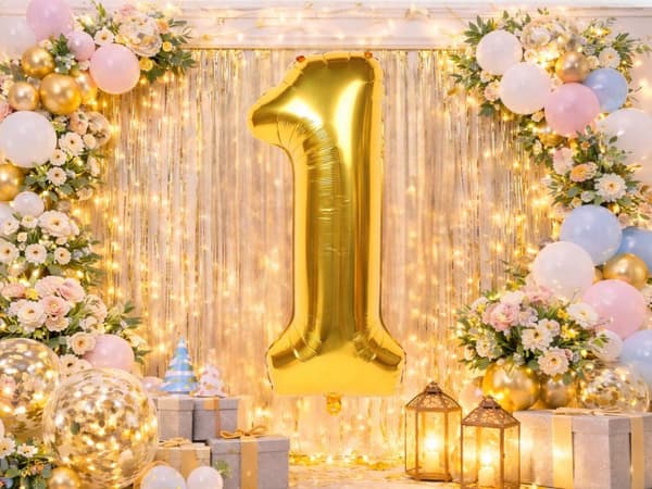 Folieballon tal guld 66 cm