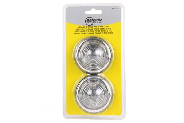 Sidelampe krom hvid 70 mm 2 stk E9