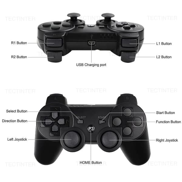 2-Pak - Trådløs Kontroller for PS3 Kompatibel - 2-Pack