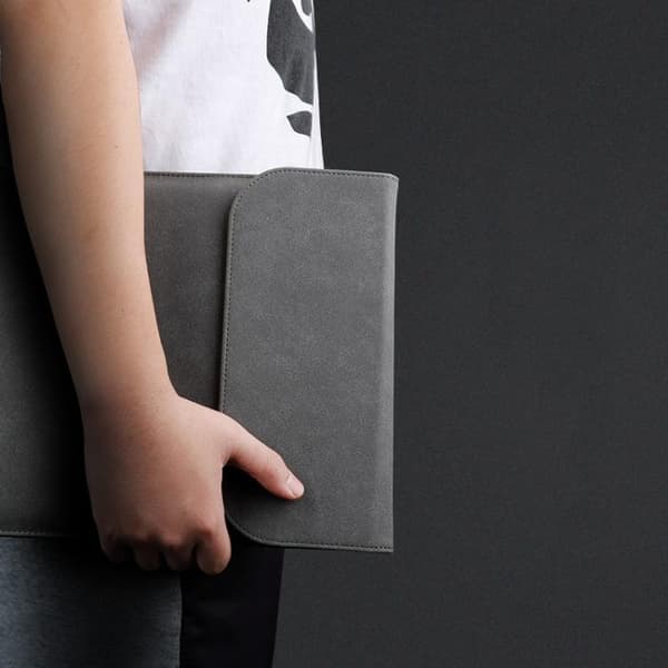13,3" Laptopfodral / Datorväska / Macbook - Läder - Grey