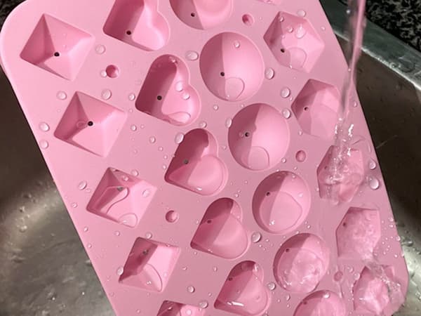Silikonform för isbitar 3D - Hjärt- och diamantform