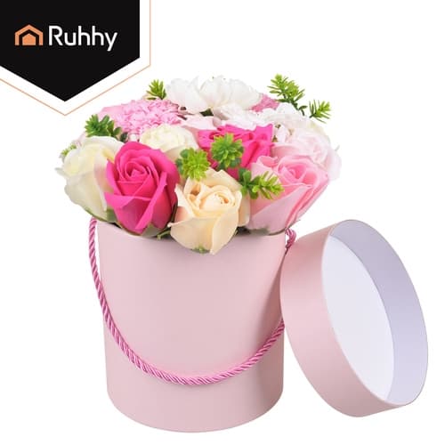 Kunstig blomsterbuket med holder