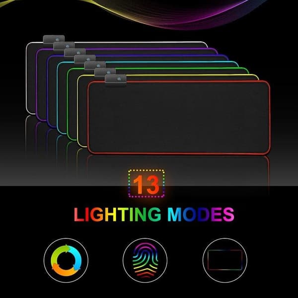 Gaming Musematte med LED-lys - 80x30cm - RGB