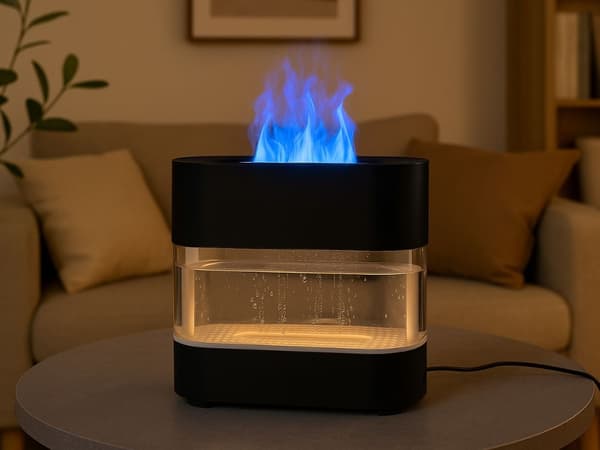 Luftfukter peis - LED aromadiffuser med damp