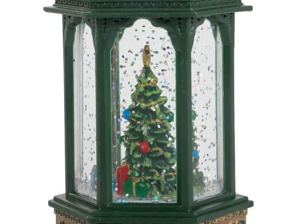 LED-lykt juletre dekorasjon med glitter