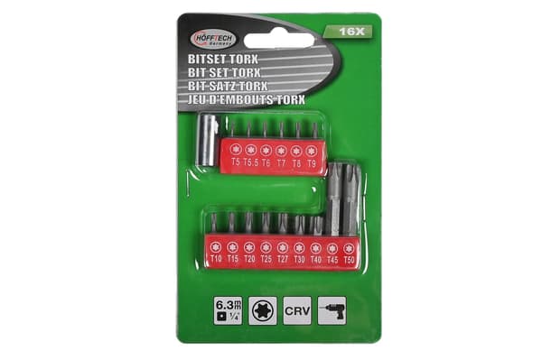 Bitsett torx 16 deler