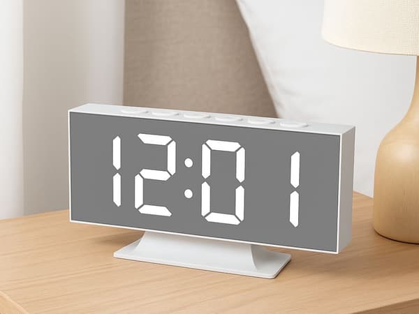 Digital klocka LED alarm spegel USB