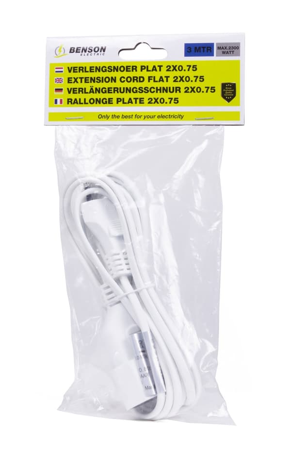 Litteä jatkojohto 3 m