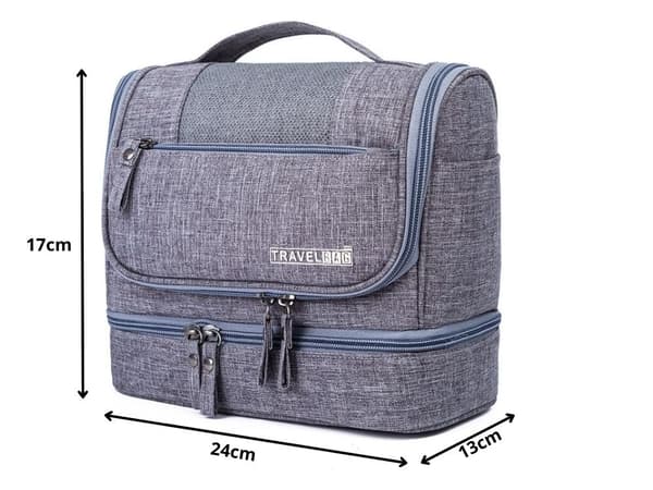 Matkalaukku koukulla, suuri, unisex, vedenpitävä, harmaa - Grey